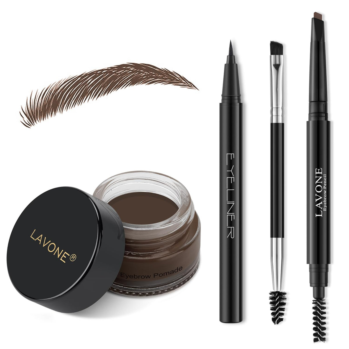 LAVONE Eyebrow Kit including pomade, pencil, and eyeliner