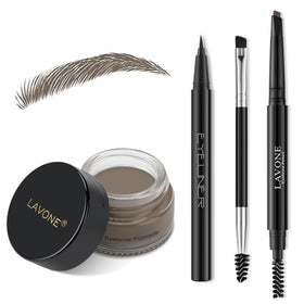 LAVONE Eyebrow Makeup Kit including pomade, pencil, and eyeliner