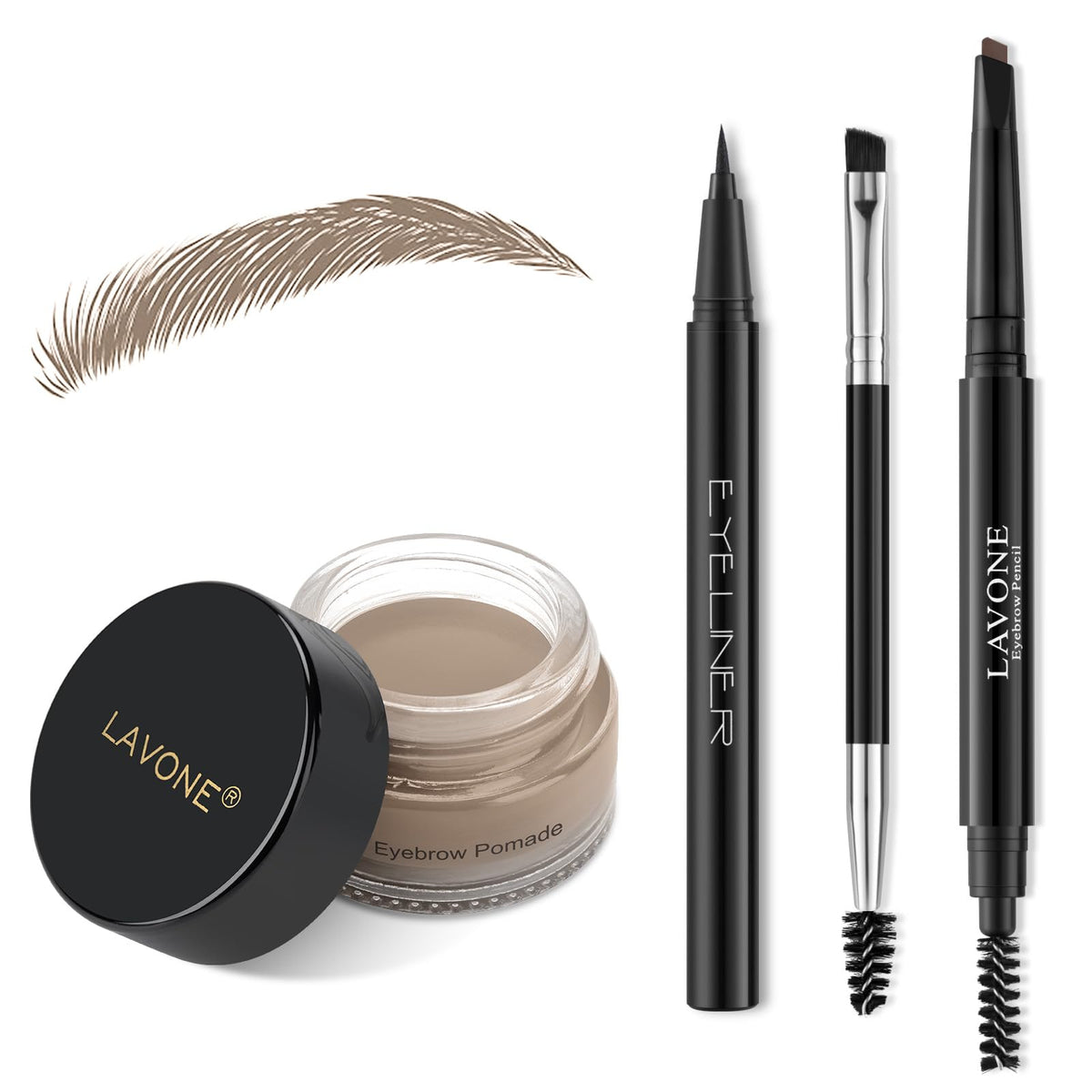 LAVONE Eyebrow Makeup Kit with pomade and pencil in ash blonde