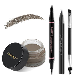 LAVONE Eyebrow Pen Kit contents including dark grey brow pencil and pomade