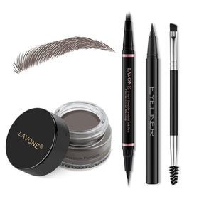 LAVONE Eyebrow Pen Kit contents including eyebrow pencil, pomade, and eyeliner