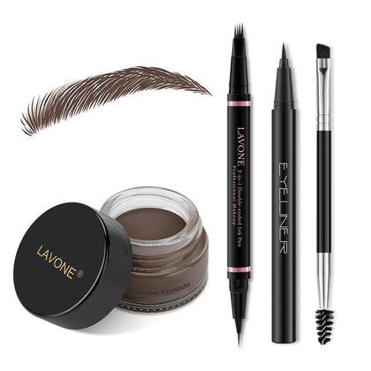 LAVONE Eyebrow Pen Kit including pencil, pomade, and brush