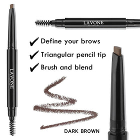 LAVONE Eyebrow Pencil in Dark Brown with ultra-slim tip