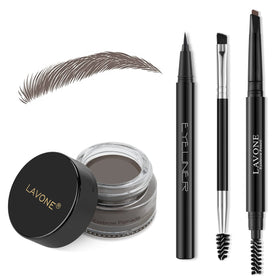 LAVONE Eyebrow Stamp Pencil Kit including eyebrow pomade, pencil, and eyeliner