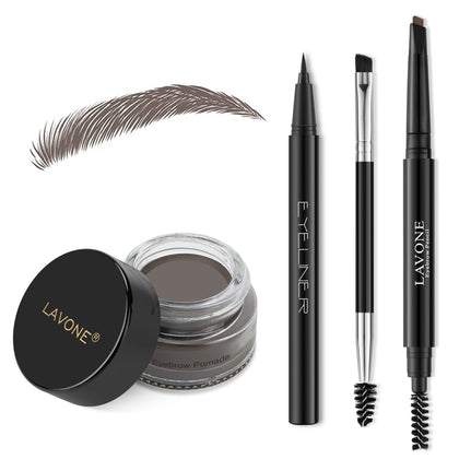 LAVONE Eyebrow Stamp Pencil Kit including eyebrow pomade, pencil, and eyeliner