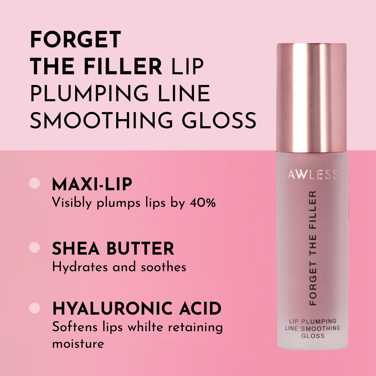 LAWLESS Forget The Filler Lip Plumper Gloss applicator close-up