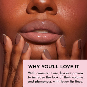 LAWLESS Forget The Filler Lip Plumper Gloss texture on hand