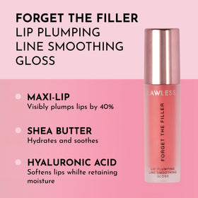 Lawless Forget the Filler Lip Plumping Gloss Cherry Vanilla applicator close-up