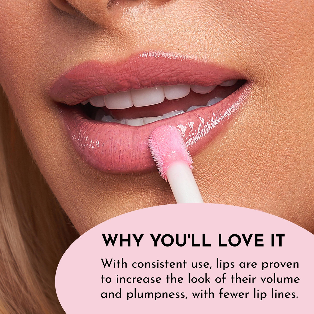 LAWLESS Forget the Filler Lip Plumping Gloss Daisy Girl texture swatch