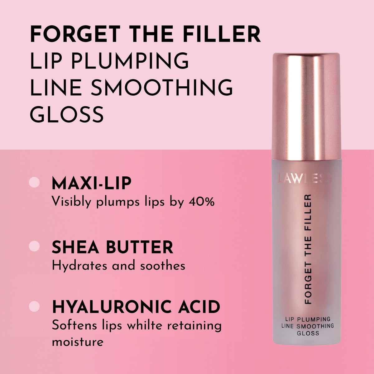 Lawless lip gloss Candy Sky with applicator close-up