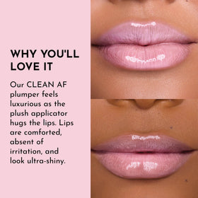 Lawless Lip Plumping Gloss Strawberry Milkshake on clean lips