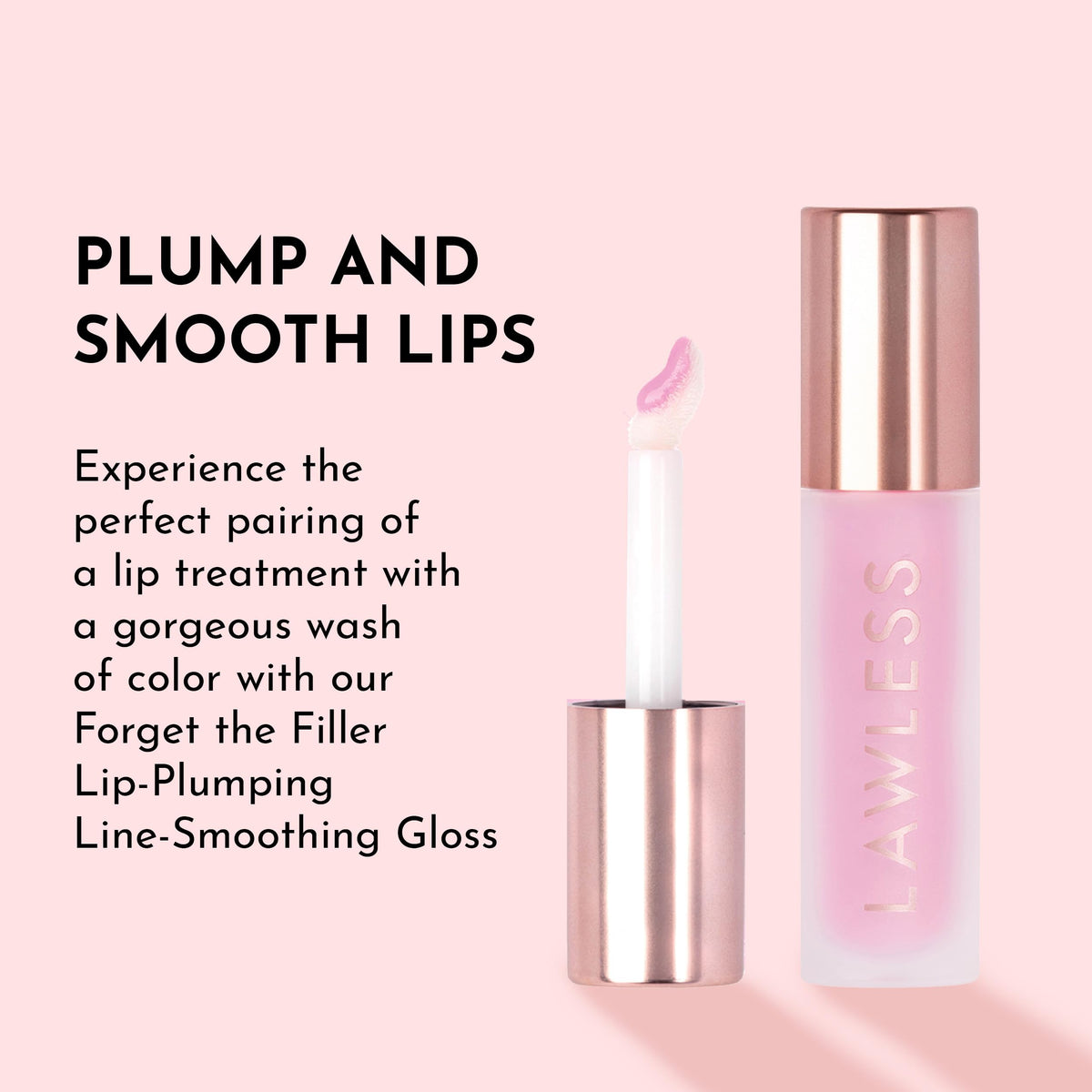 Lawless Lip Plumping Gloss Strawberry Milkshake with other makeup products