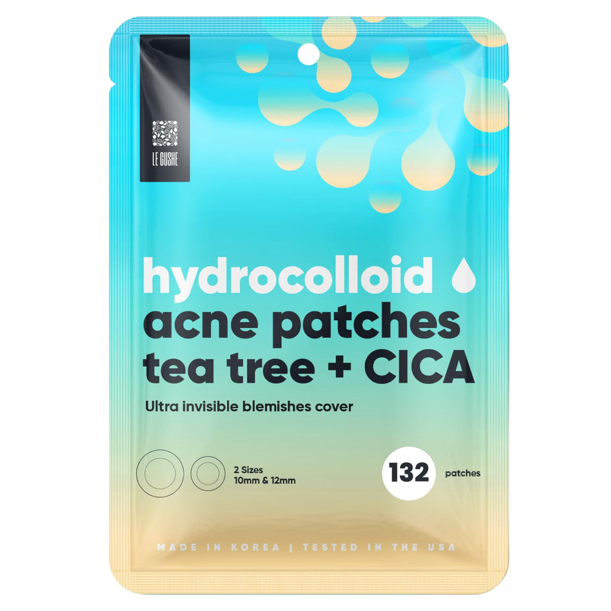 LE GUSHE Korean Pimple Patches 132 Dots packaging front view