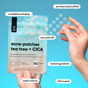 LE GUSHE Korean Pimple Patches on a model's face