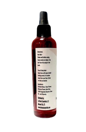 LE SHEA Hibiscus & Rose Water Spray bottle with mist nozzle