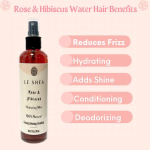 LE SHEA Hibiscus & Rose Water Spray used in a skincare routine