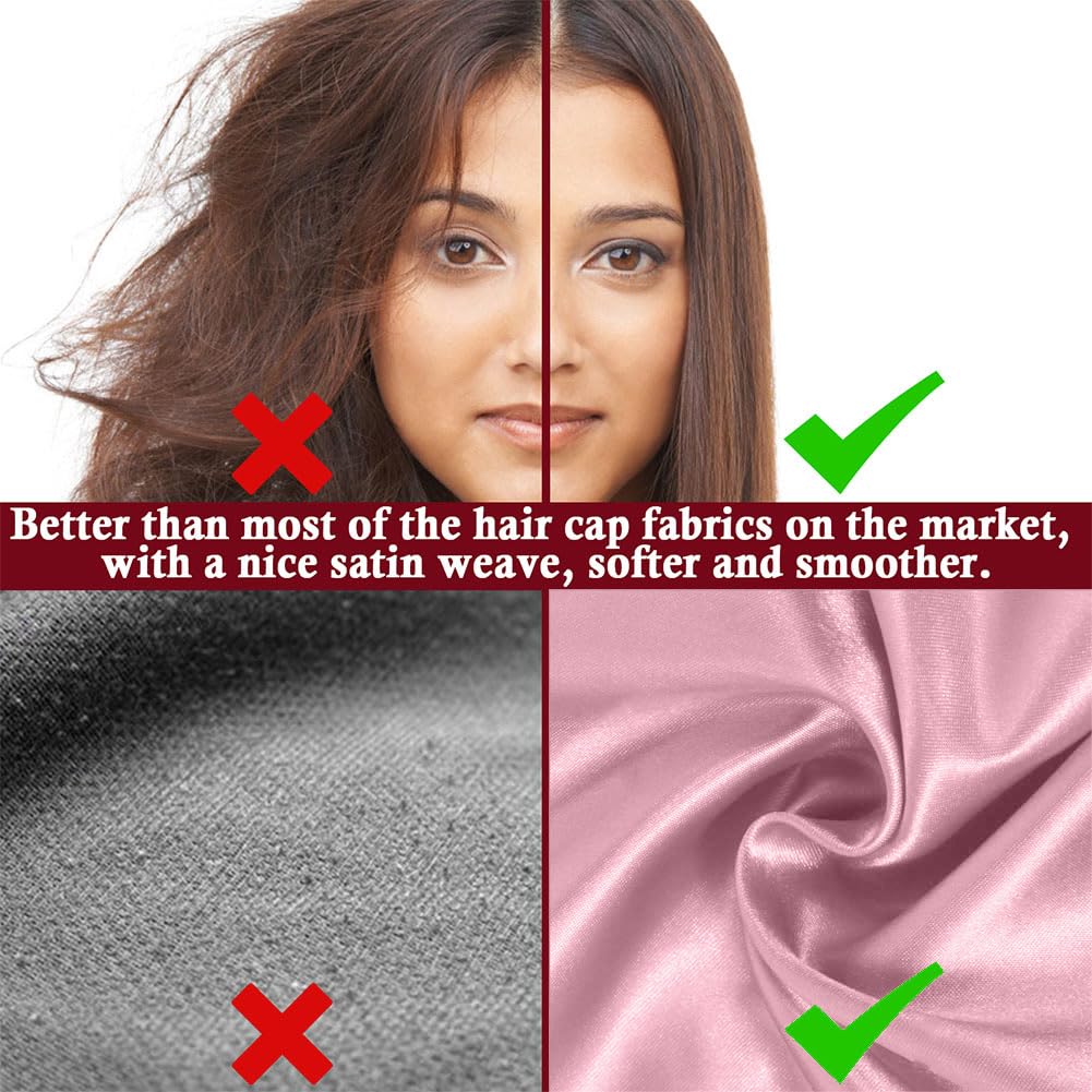 LEADUWAY Silk Bonnet worn by a woman while applying skincare