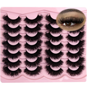 LEAFMOON 20mm Mink Lashes front view with cat eye design