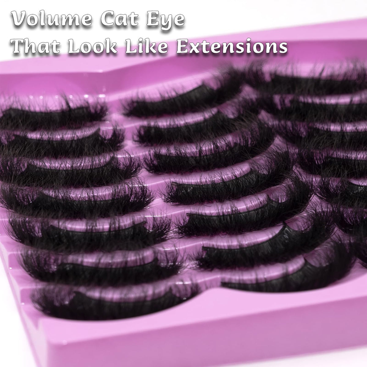LEAFMOON 20mm Volume Cat Eye Lashes in natural light