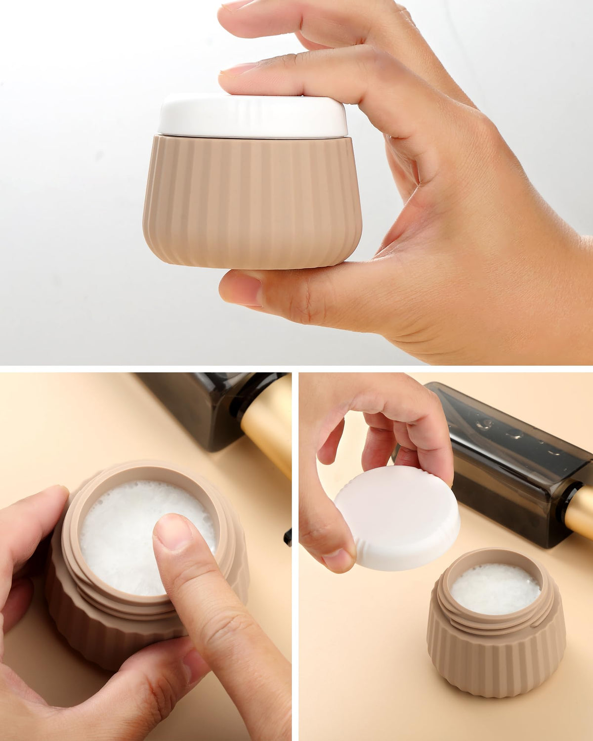 Leak proof design of Mrsdry travel bottles close-up