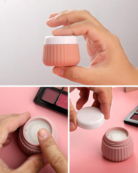 Leak-proof silicone travel containers for toiletries in various sizes