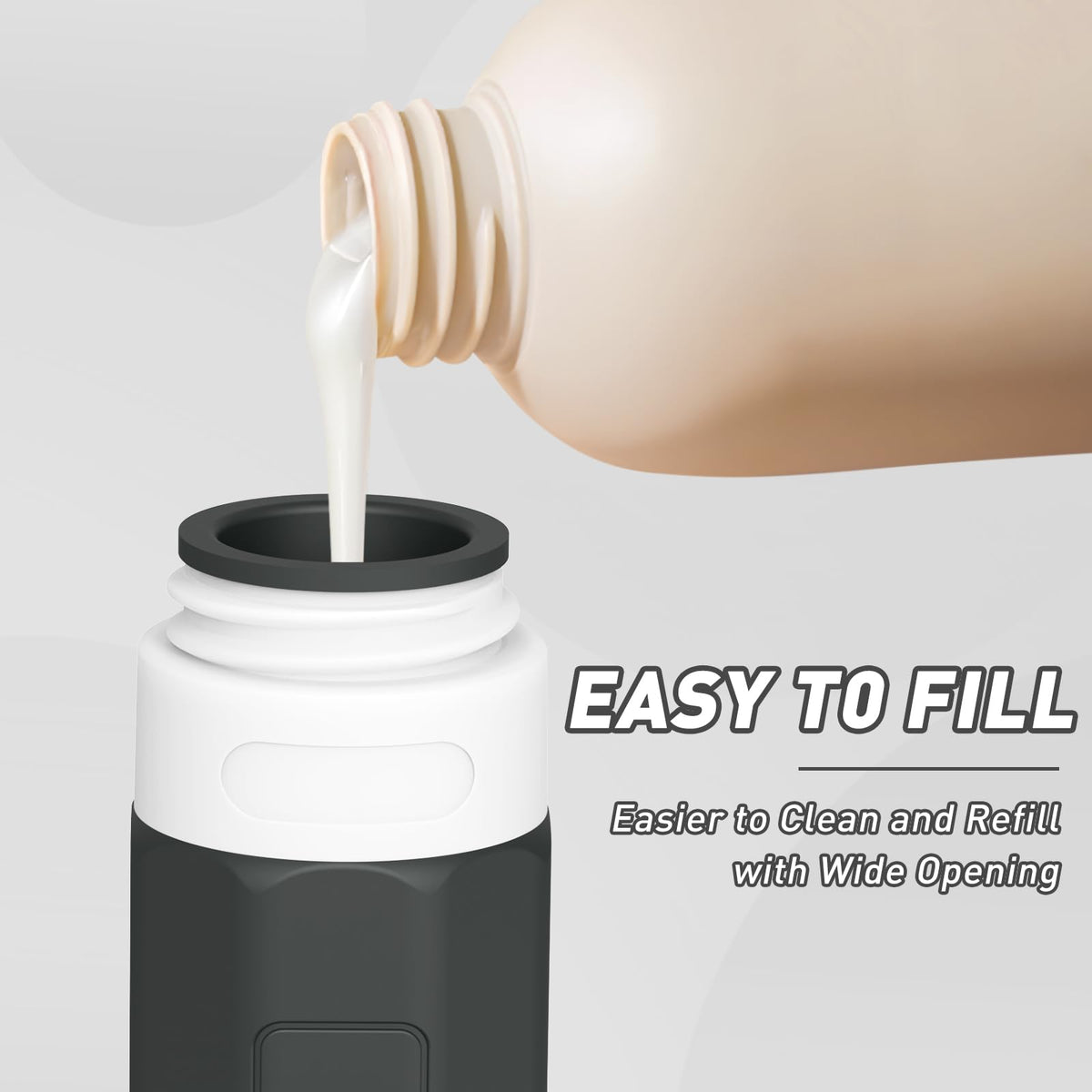 Leak proof travel bottle showing no-drip valve feature