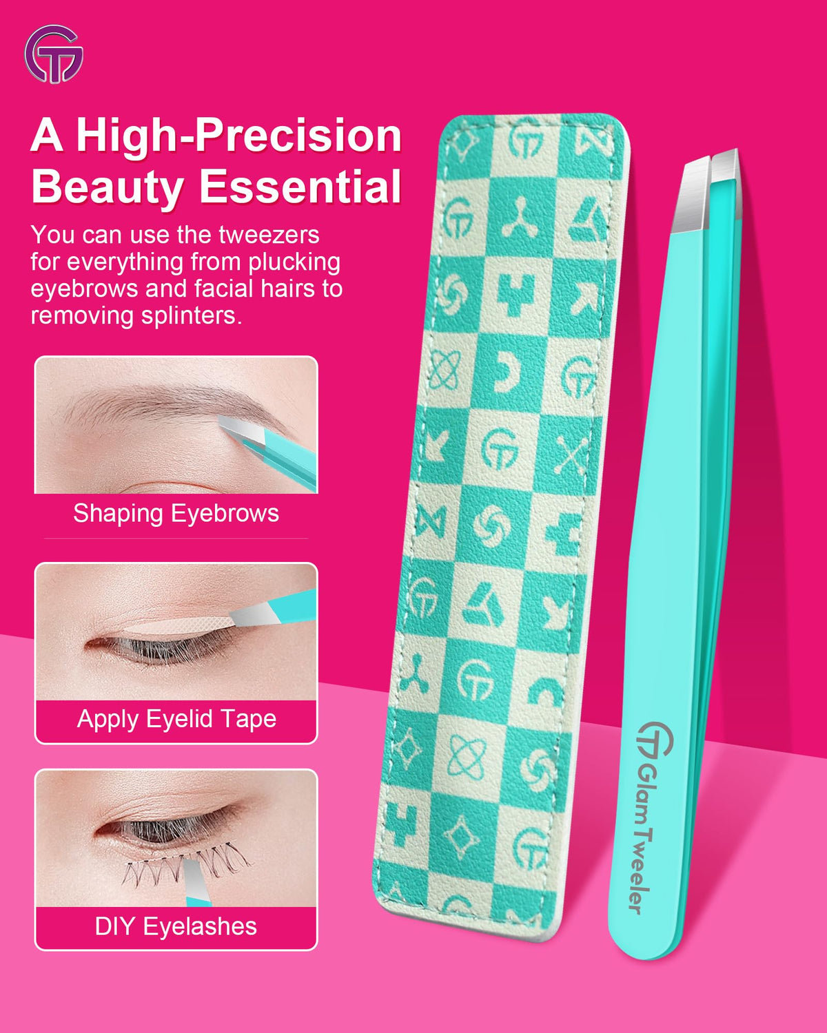 Leather case for GlamTweeler eyebrow tweezers
