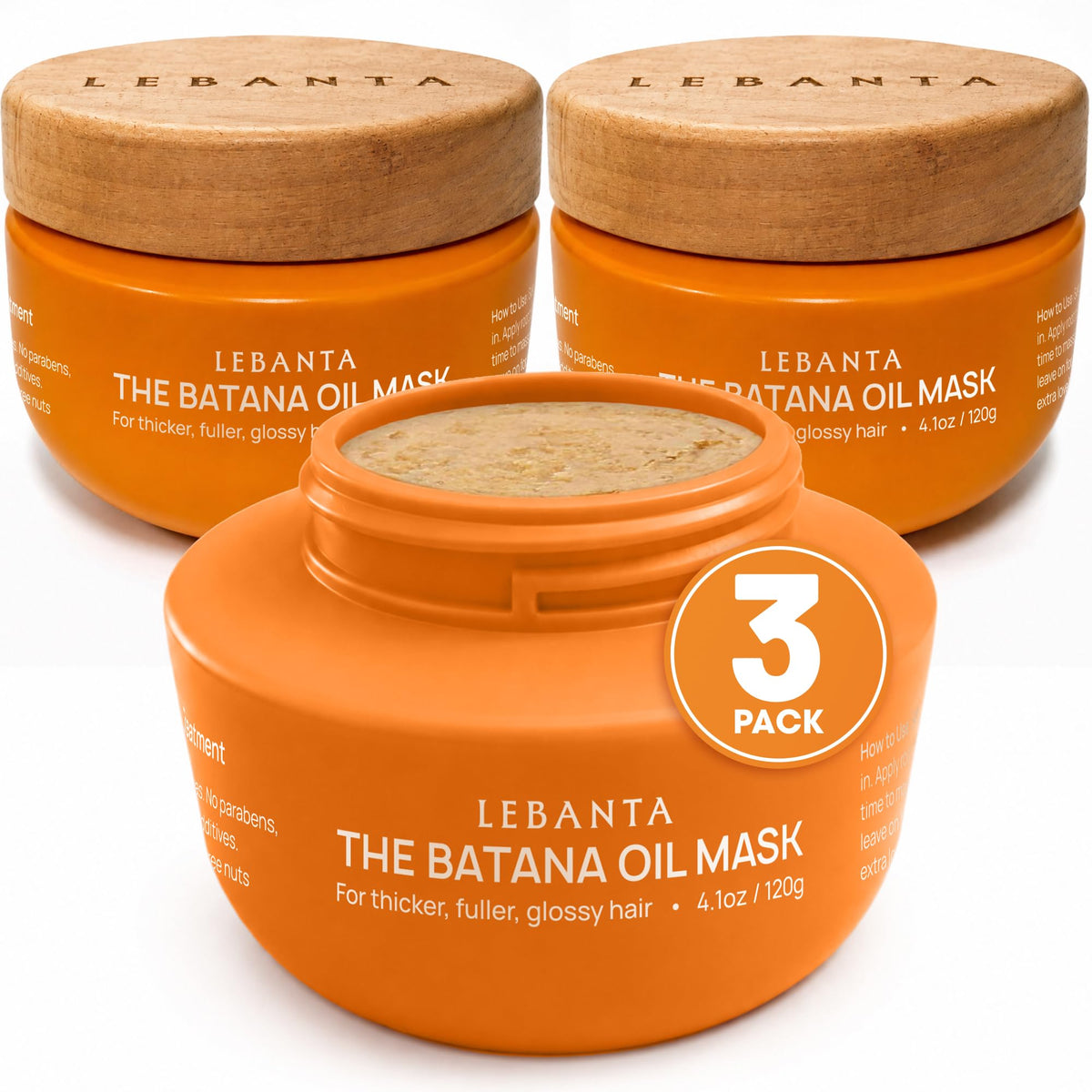 Lebanta Raw Batana Oil 4oz front view with earthy packaging