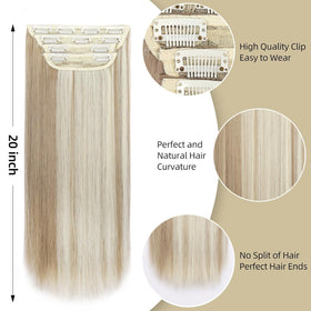 LEEONS 3-clip weft of hair extensions