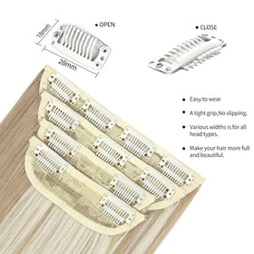 LEEONS 4-clip weft of hair extensions