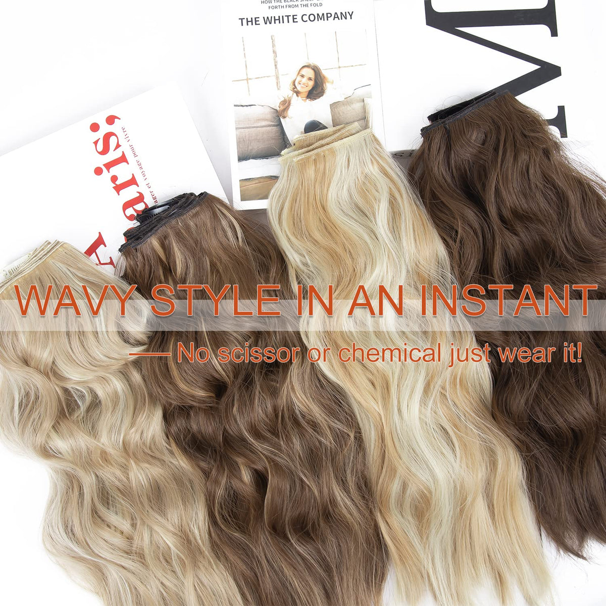 LEEONS Clip in Hair Extensions close-up of clips