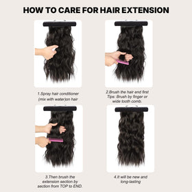 LEEONS Clip in Hair Extensions demonstrated in hair