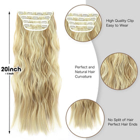 LEEONS Clip in Hair Extensions in use on model