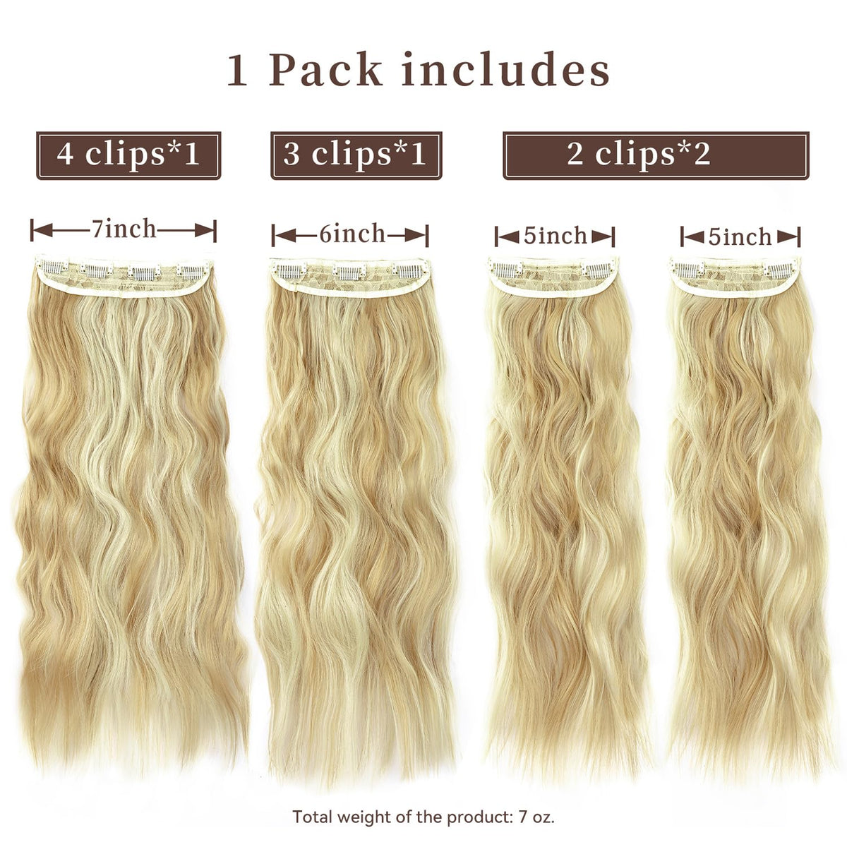 LEEONS Clip in Hair Extensions packaging