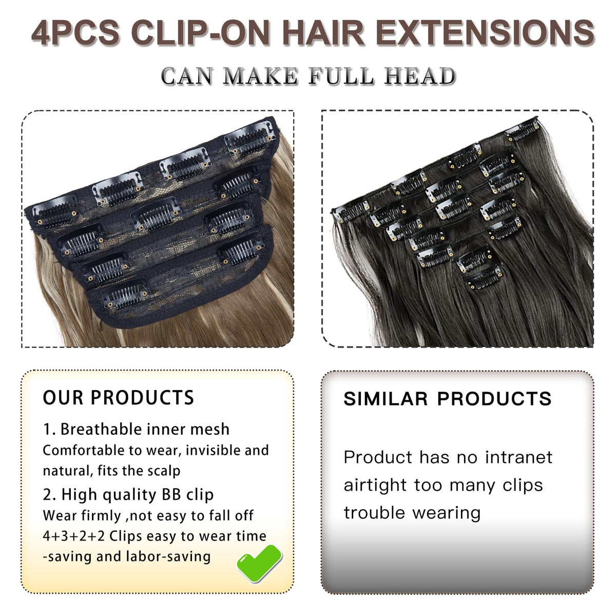 LEEONS Clip-in Hair Extensions packaging