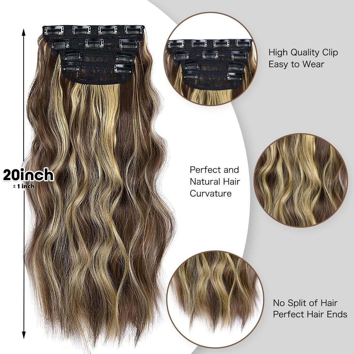 LEEONS Clip in Hair Extensions with strong clips