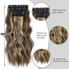 LEEONS Clip in Hair Extensions with strong clips