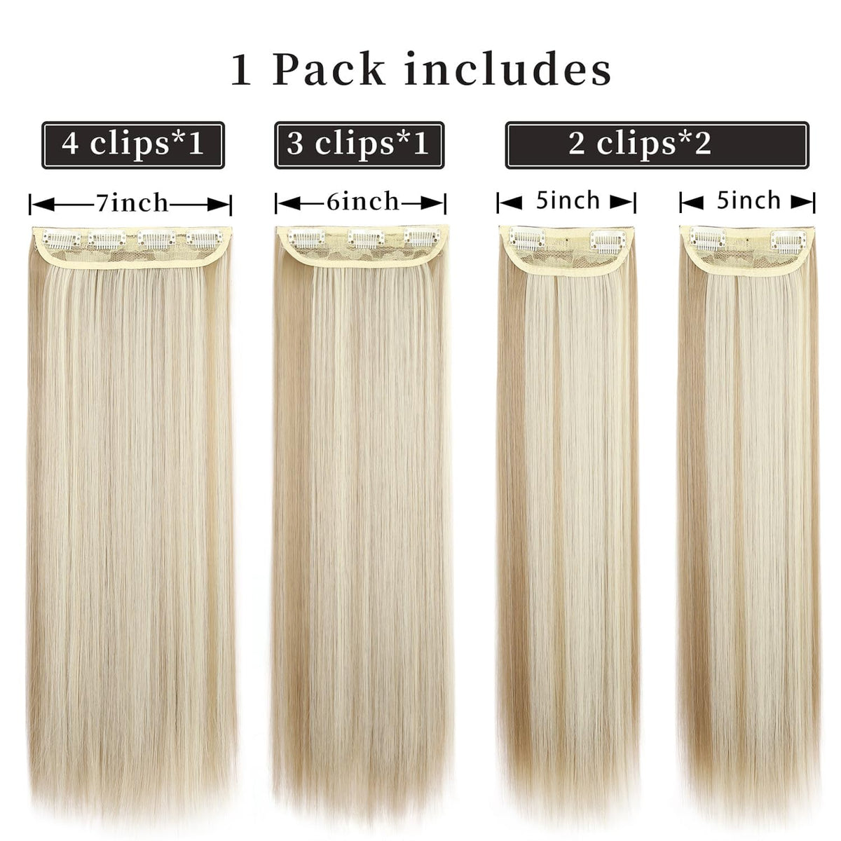LEEONS hair extensions in Blonde colour display