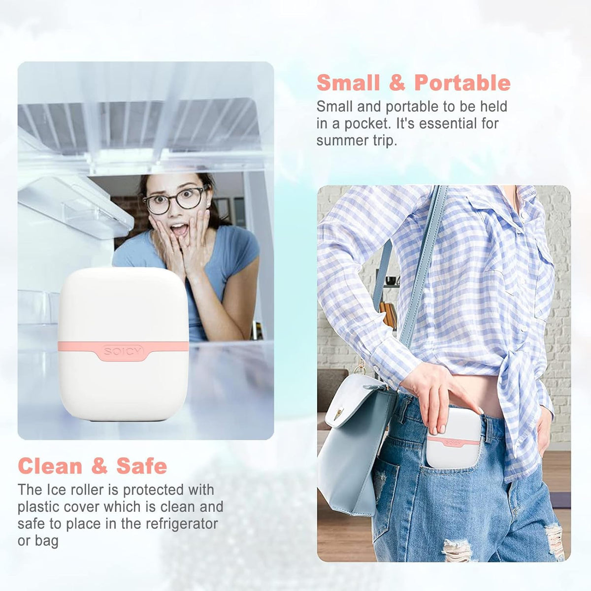 Leeshine ice roller in a travel setting