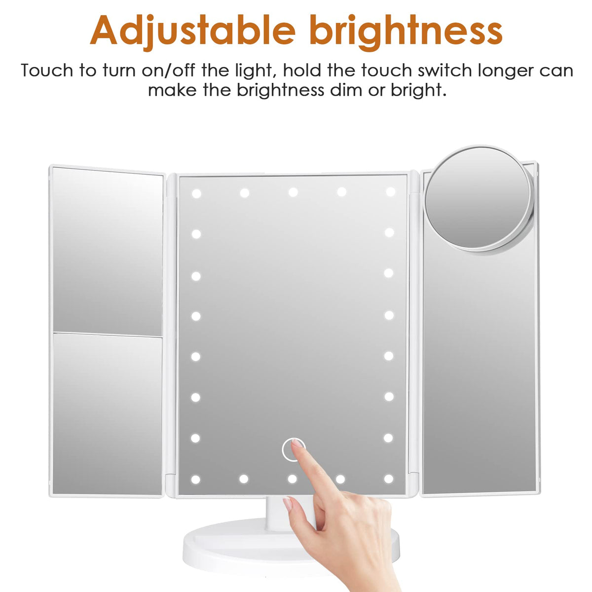 LeeWent Makeup Mirror in a bathroom setting demonstrating its use