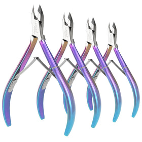 LePinko 4 Pack Cuticle Trimmer Kit in rainbow colours front view