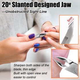 LePinko cuticle nippers in use on nails