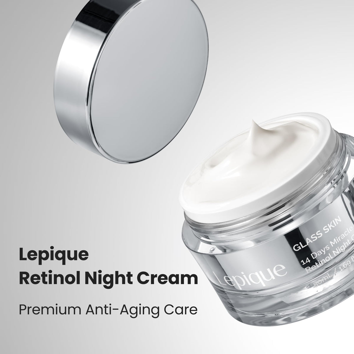 Lepique Retinol Night Cream application on skin