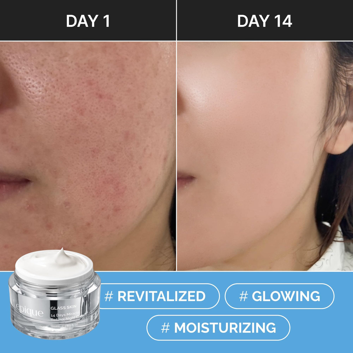 Lepique Retinol Night Cream side view of jar