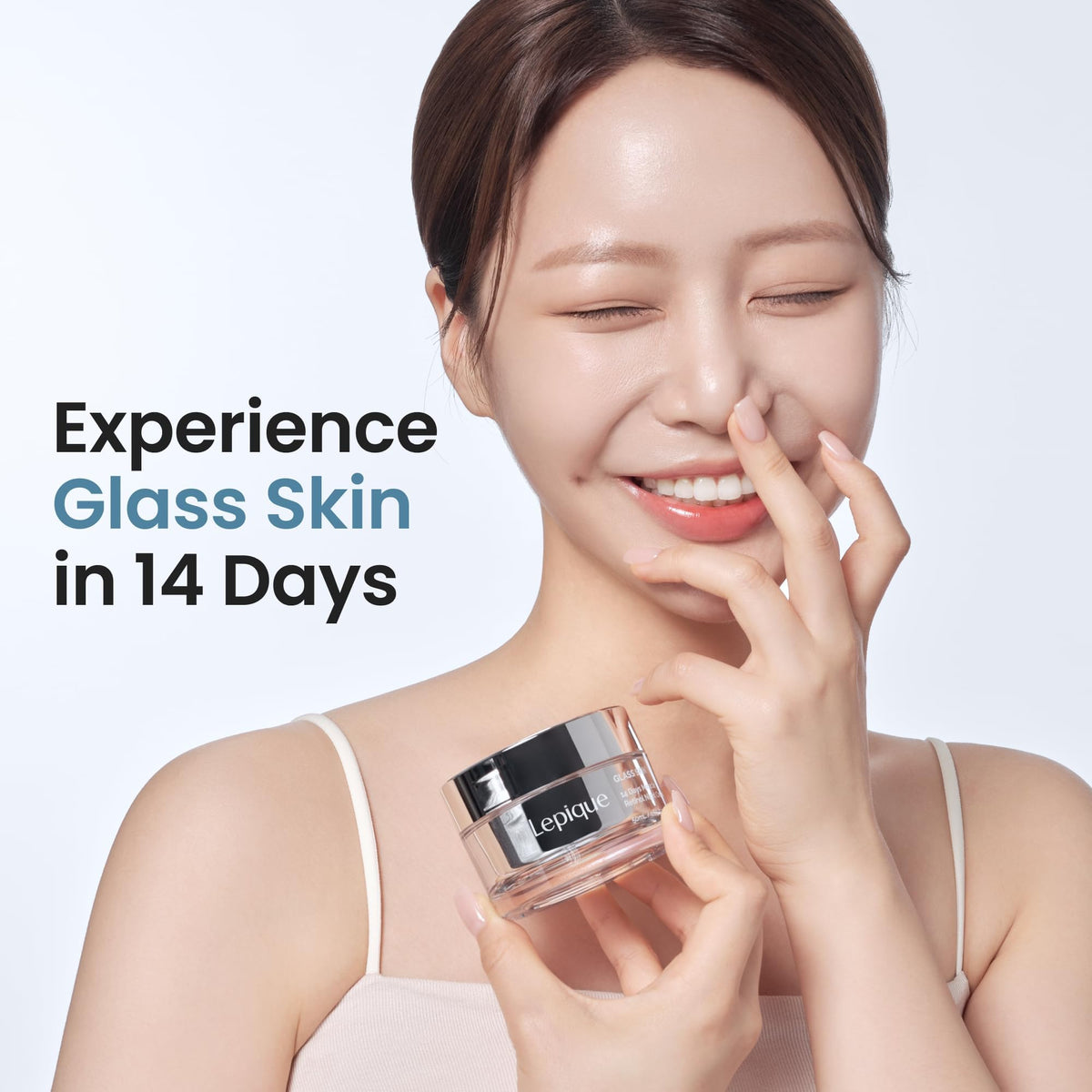Lepique Retinol Night Cream texture on a fingertip