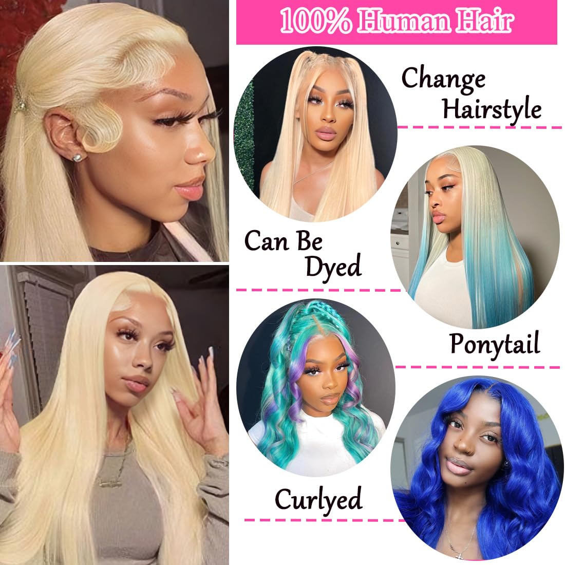 LETMIEO 30 Inch 613 Lace Front Wig close-up of lace