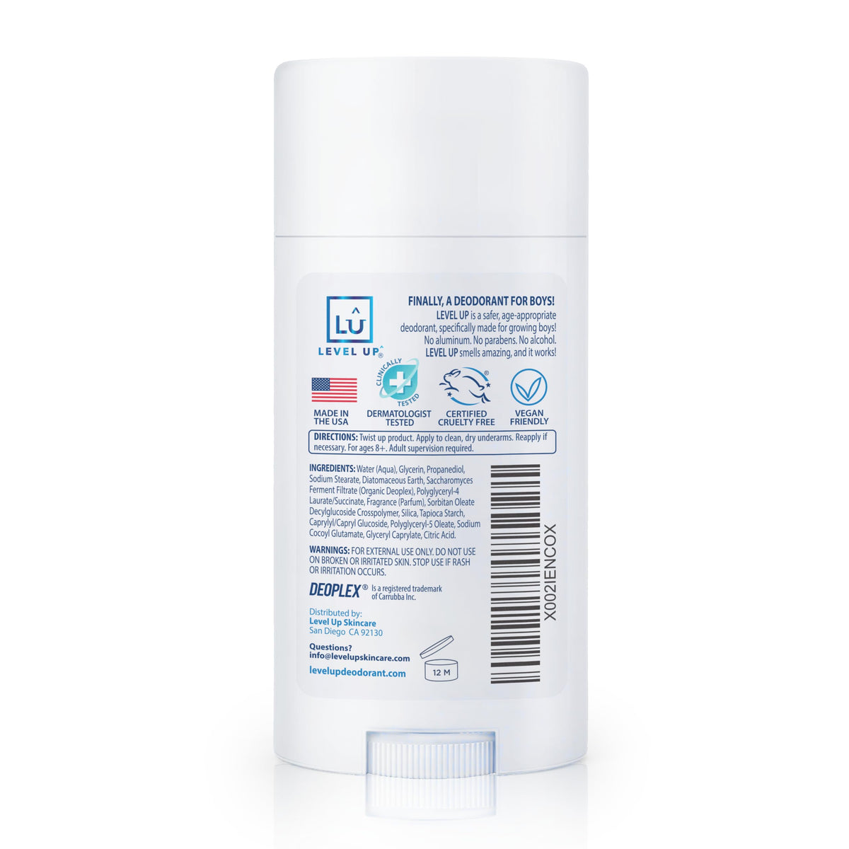 Level Up Boys Deodorant for Kids 8-14 packaging