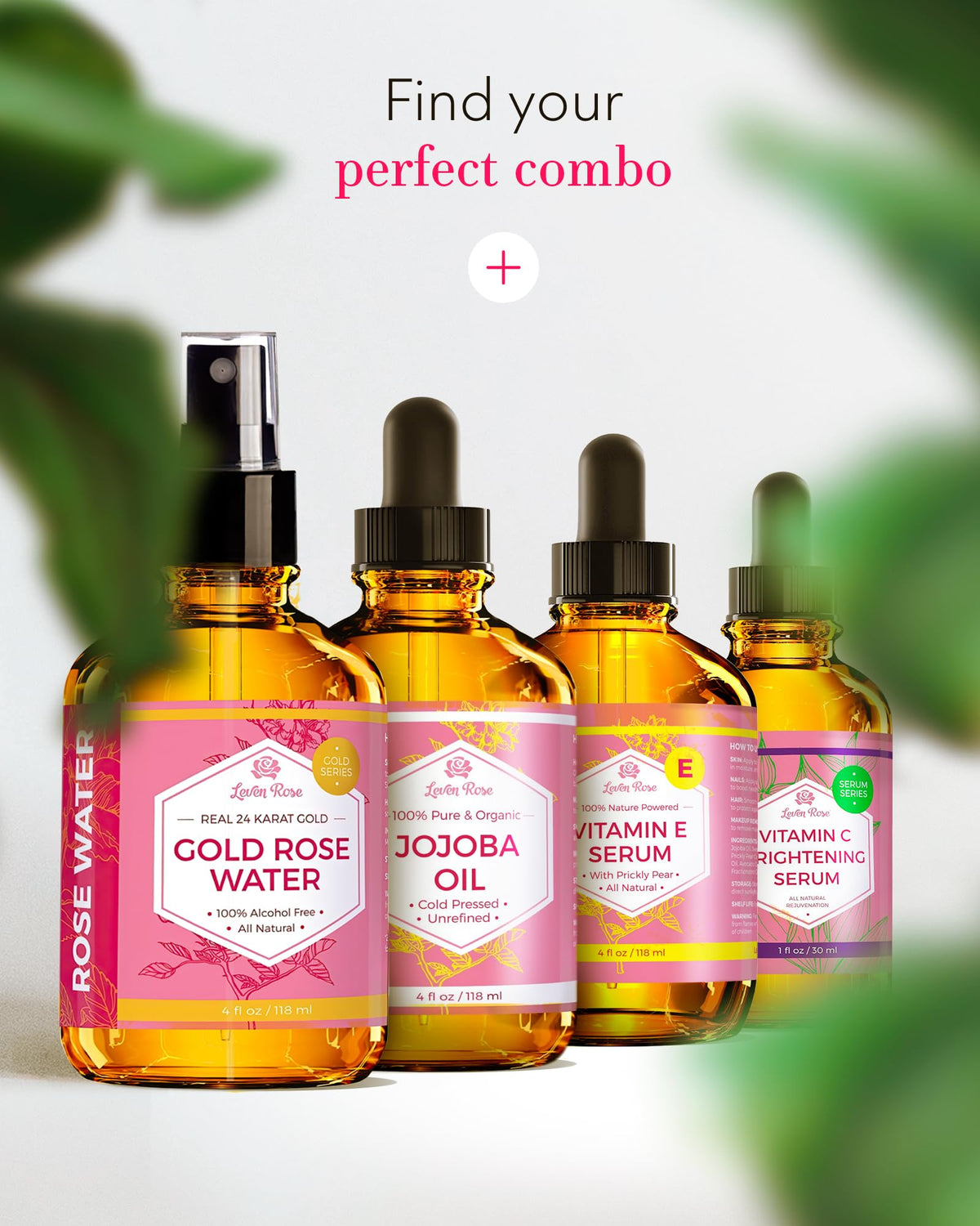 Leven Rose 24K Gold Rose Water Toner in lifestyle setting