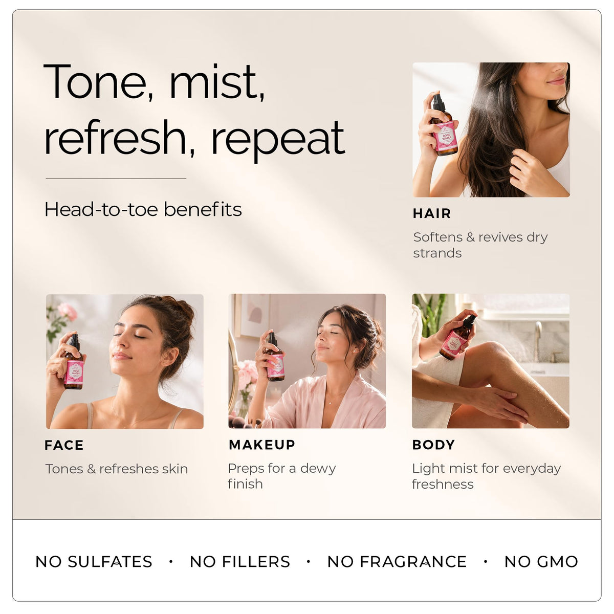 Leven Rose Pure Rose Water Spray packaging
