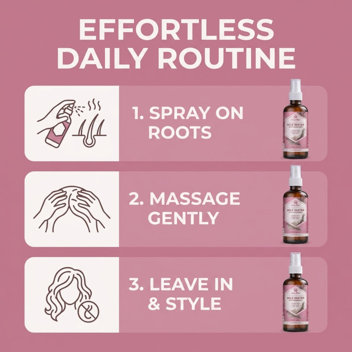 Leven Rose Rice Water Hair Growth Spray lifestyle shot